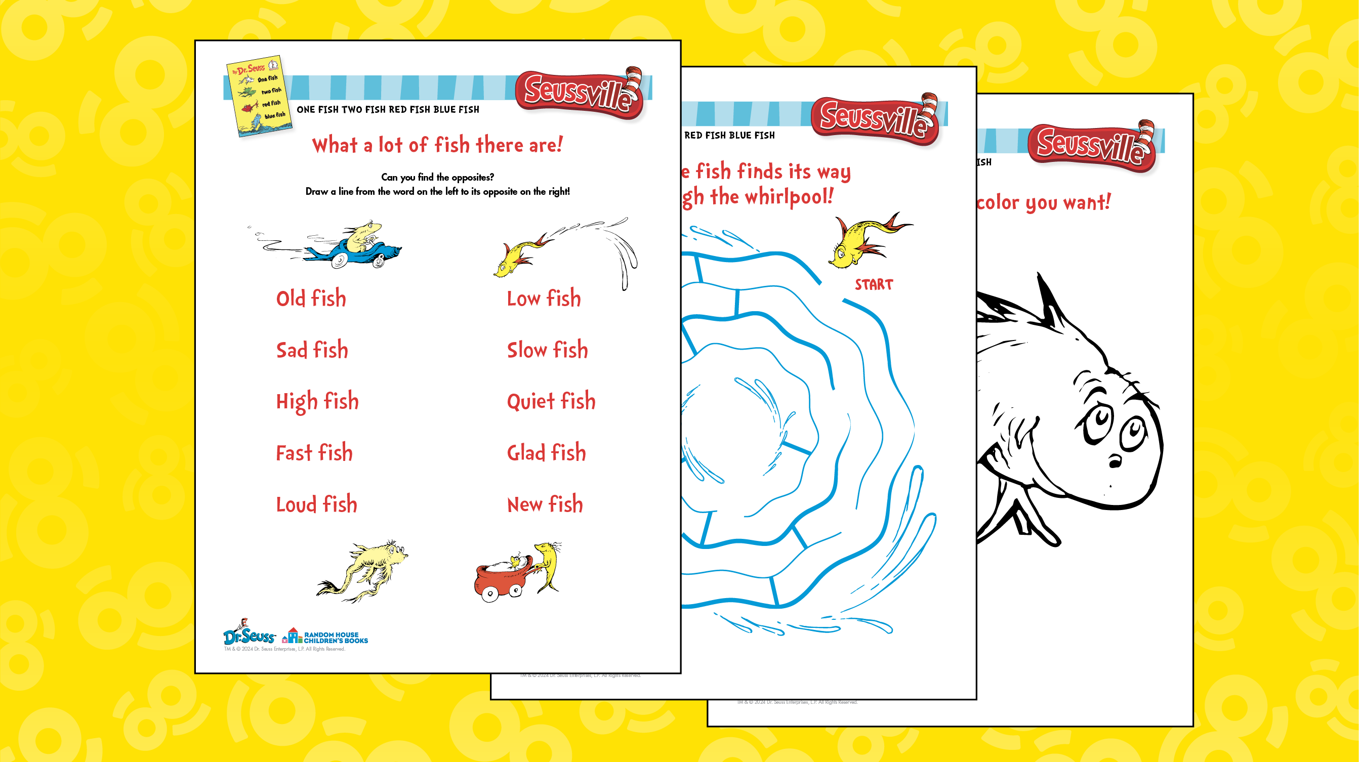 One Fish Two Fish Red Fish Blue Fish Activity Pack