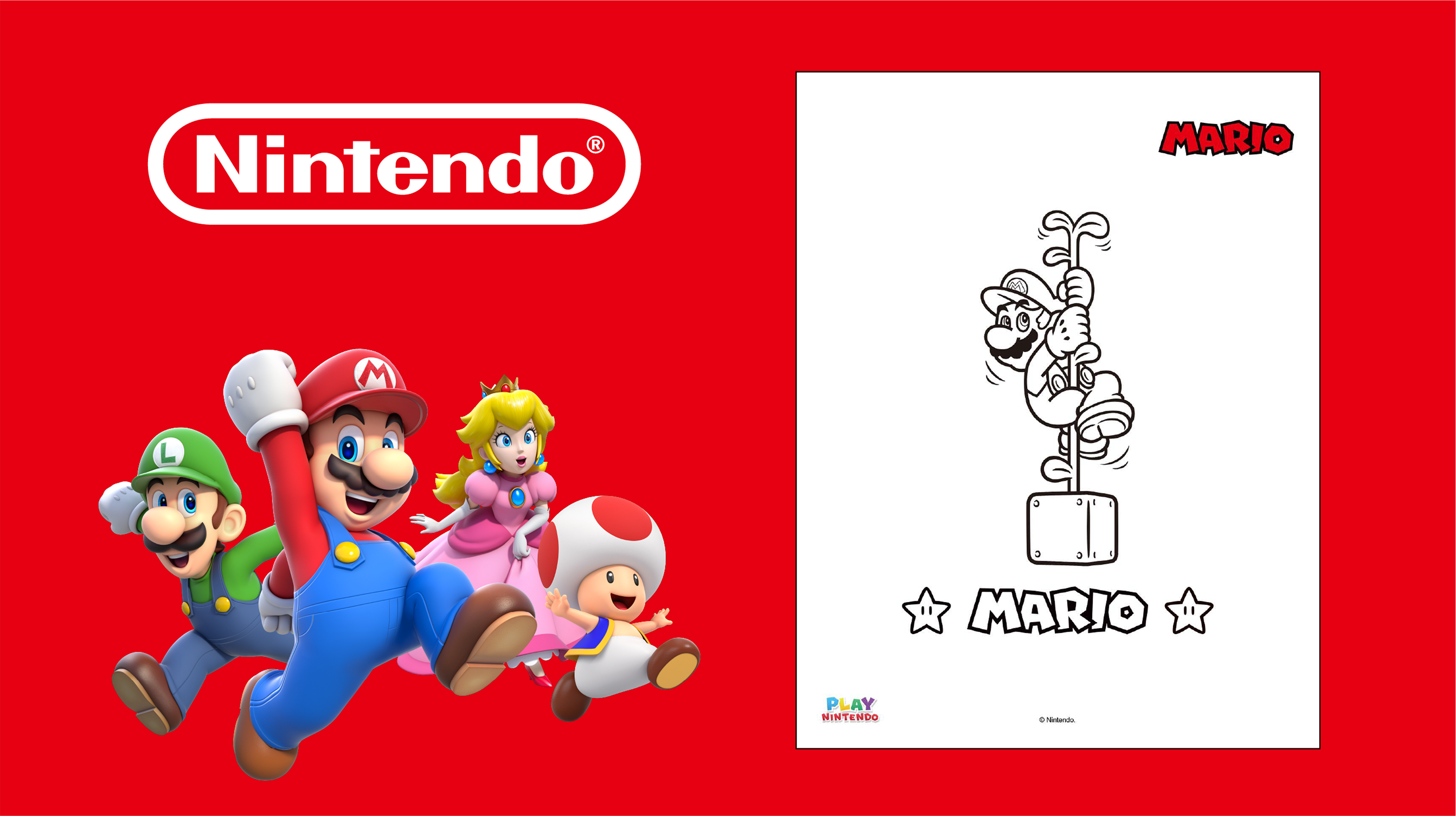 Coloring Activity: Climbing Mario