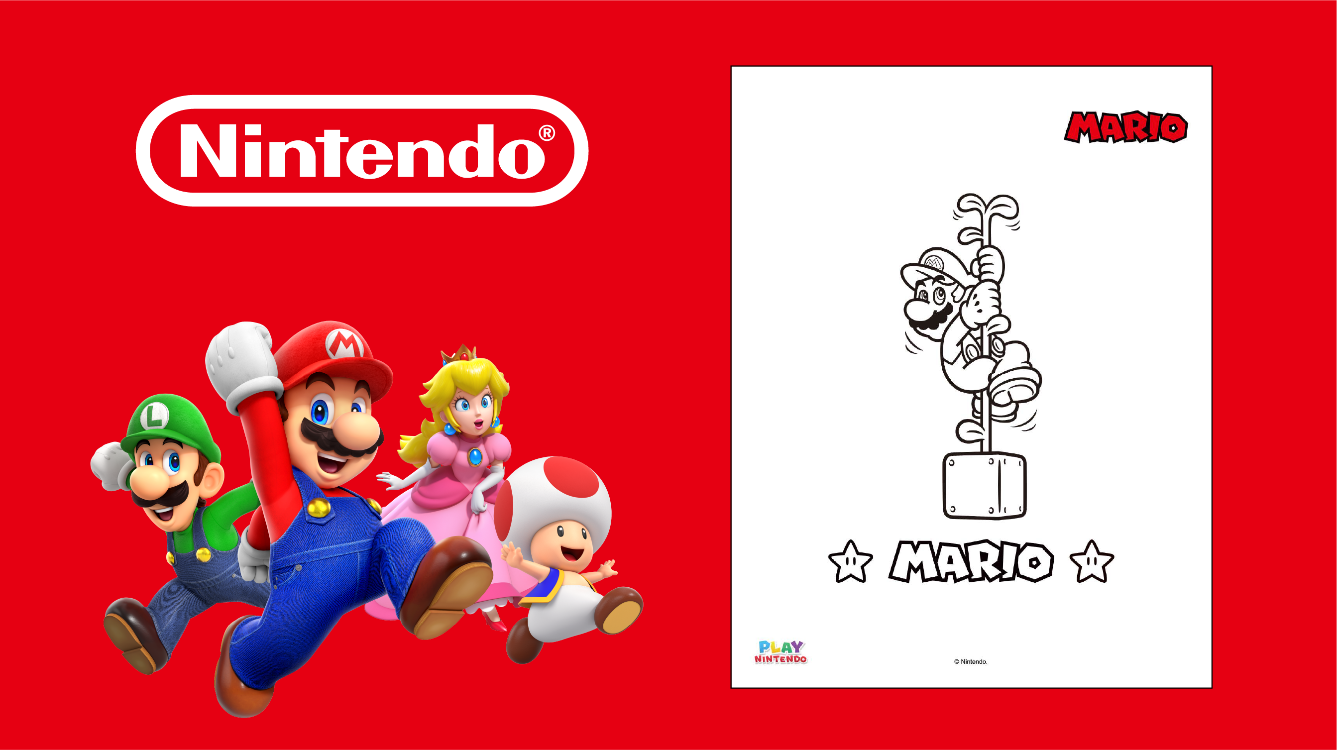 Coloring Activity: Climbing Mario