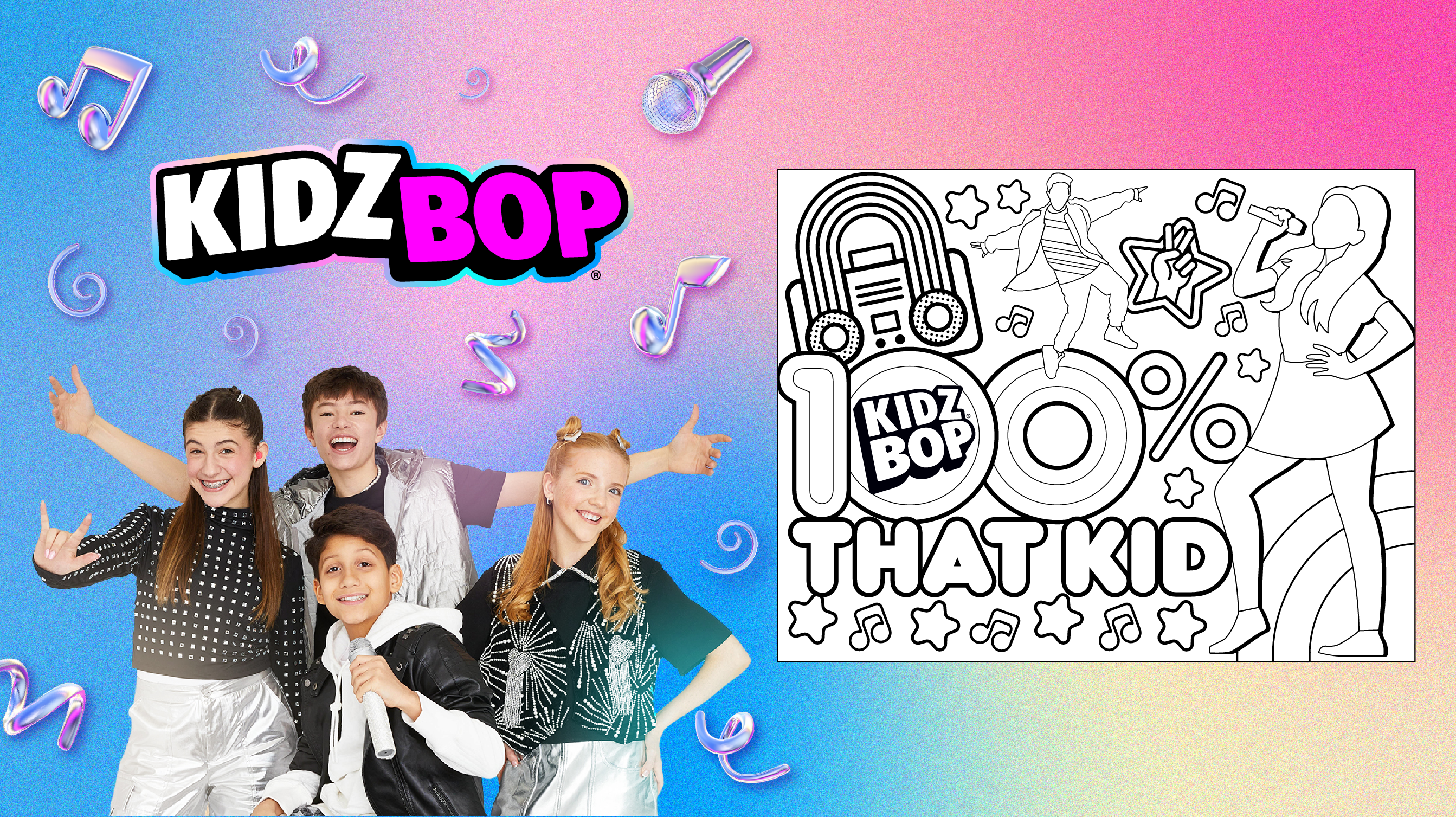 KIDZ BOP Coloring Sheet: 100% That Kid
