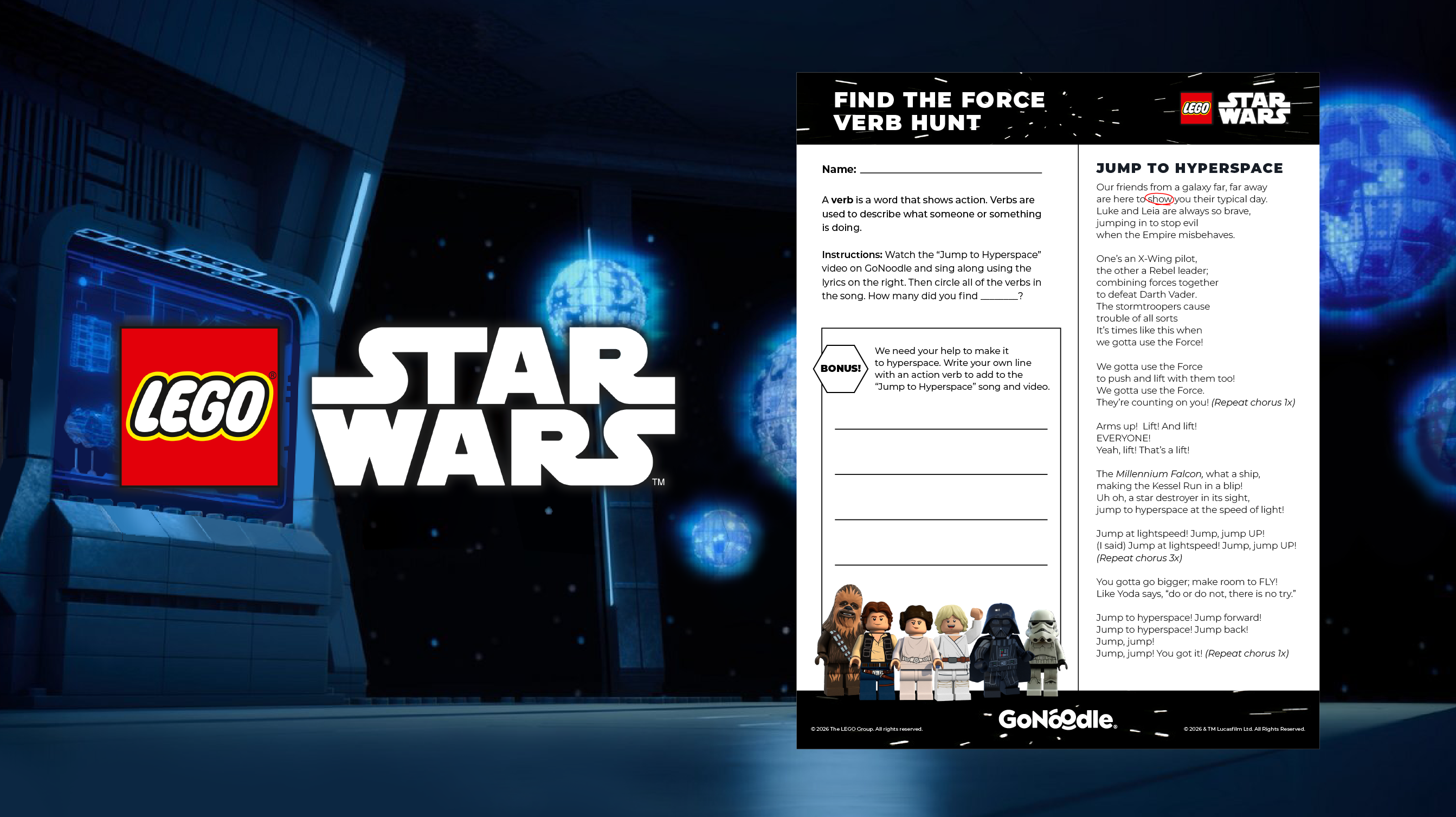 Find The Force Verb Hunt
