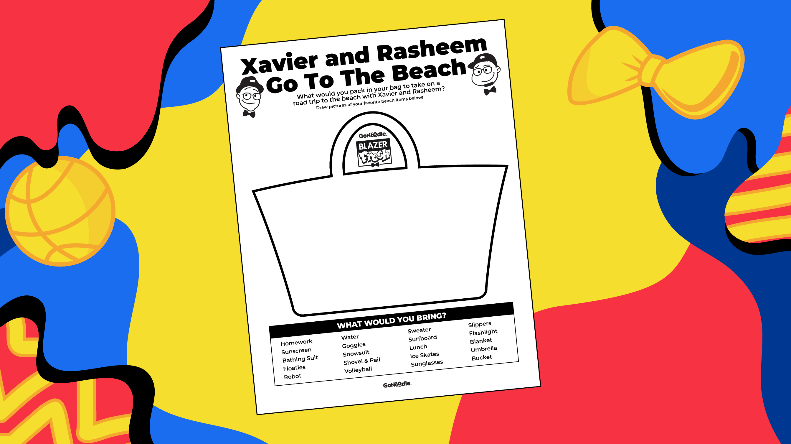 Xavier and Rasheem Go To The Beach Activity Packet