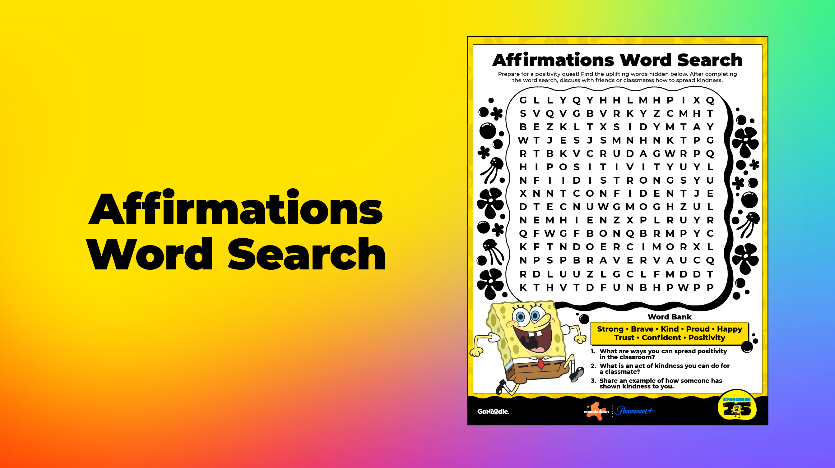 Affirmations Word Search