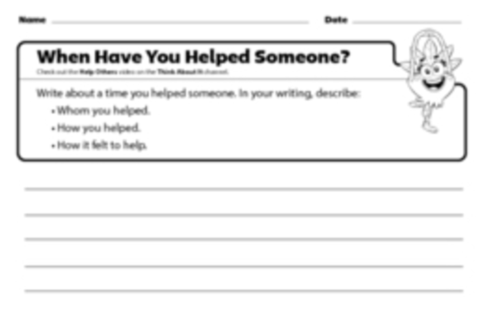 GoNoodle When Have You Helped Someone?