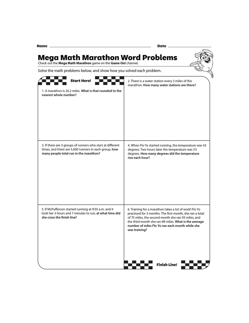 GoNoodle Mega Math Marathon Word Problems (3rd5th)