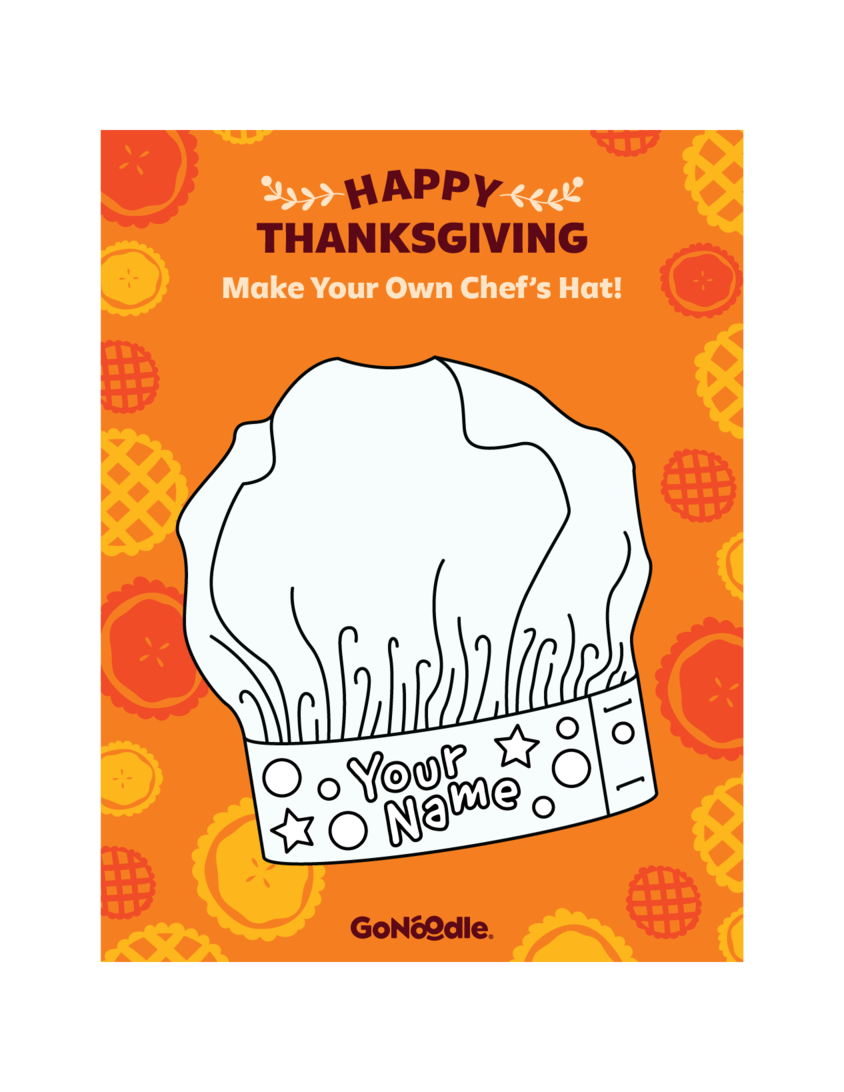 GoNoodle Make Your Own Chef's Hat for Thanksgiving!