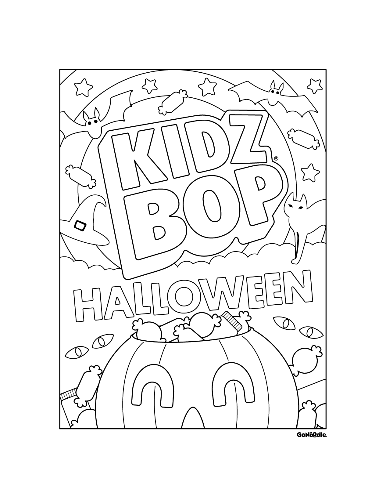 GoNoodle KIDZ BOP Halloween Coloring Sheet