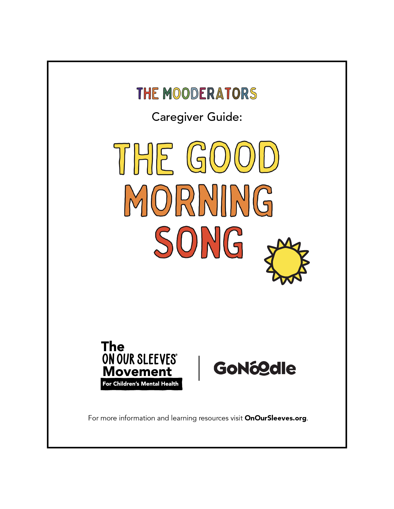 GoNoodle The Good Morning Song Caregiver Guide