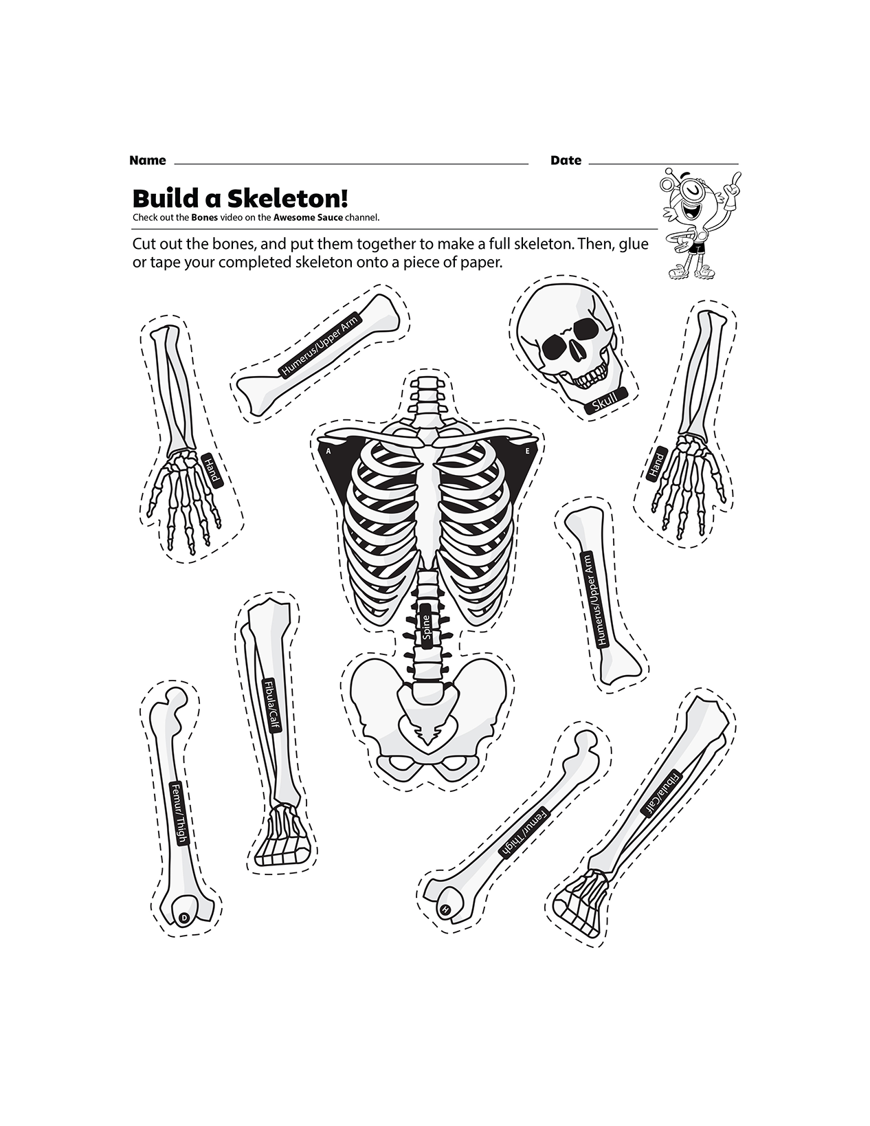 GoNoodle Build A Skeleton