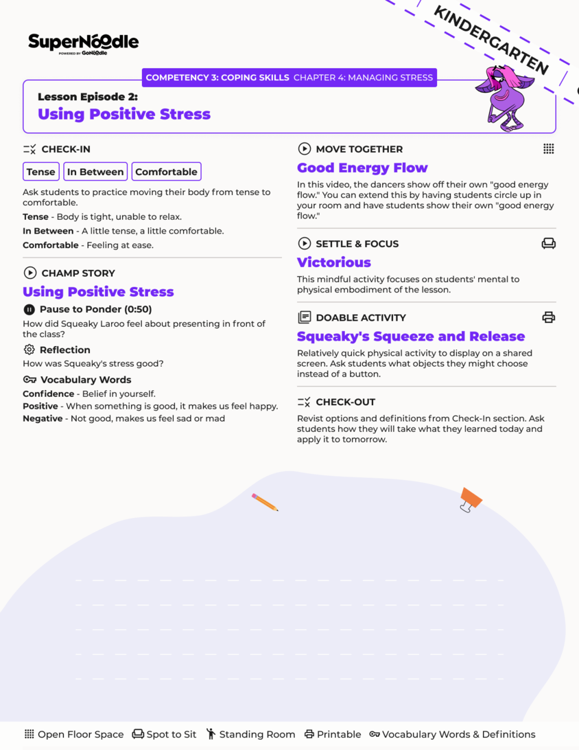 GoNoodle 3.4.2 Lesson Guide (Kindergarten)