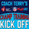 It’s the Champ Training Kick Off with Coach Terry, Jerry, Sherry, and Flash Bolton! Get moving with the NFL and American Heart Association in this kick off to our ten part Champ Training series.